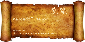 Vancsó Manon névjegykártya